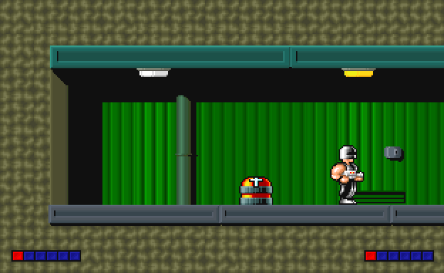 Electro Man next to a checkpoint